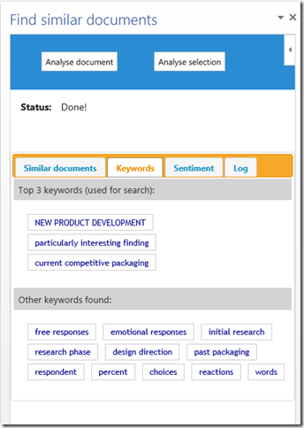 Find similar docs app - keywords
