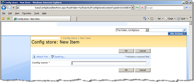 ConfigStoreMissingFields