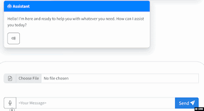 GIF of speech input and output for a chat app